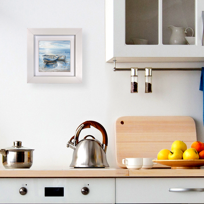 Tide Reflections Framed Ceramic Art Tile with Easel