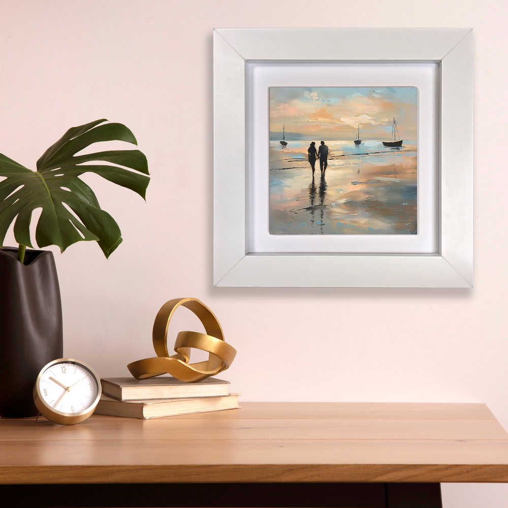 Evening Walk Framed Ceramic Art Tiles