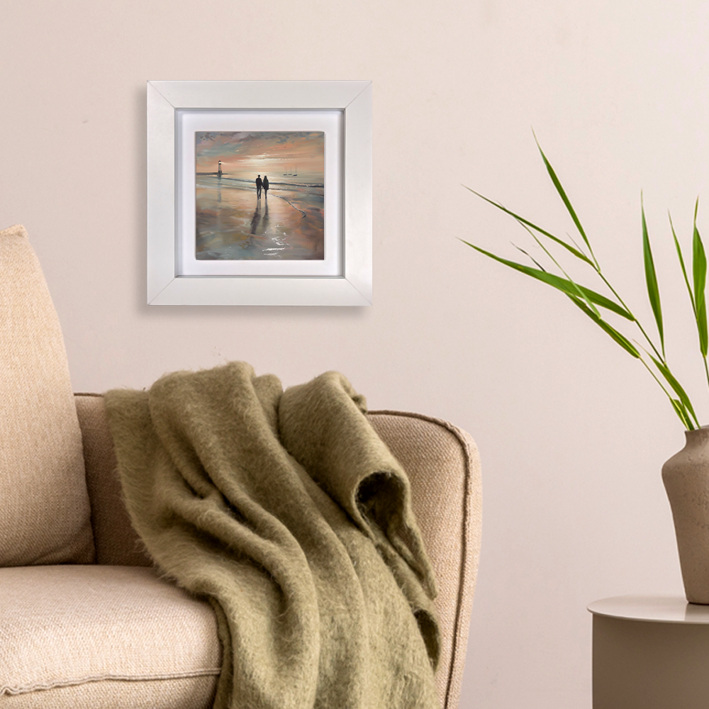 Lighthouse Glow Framed Ceramic Art Tiles