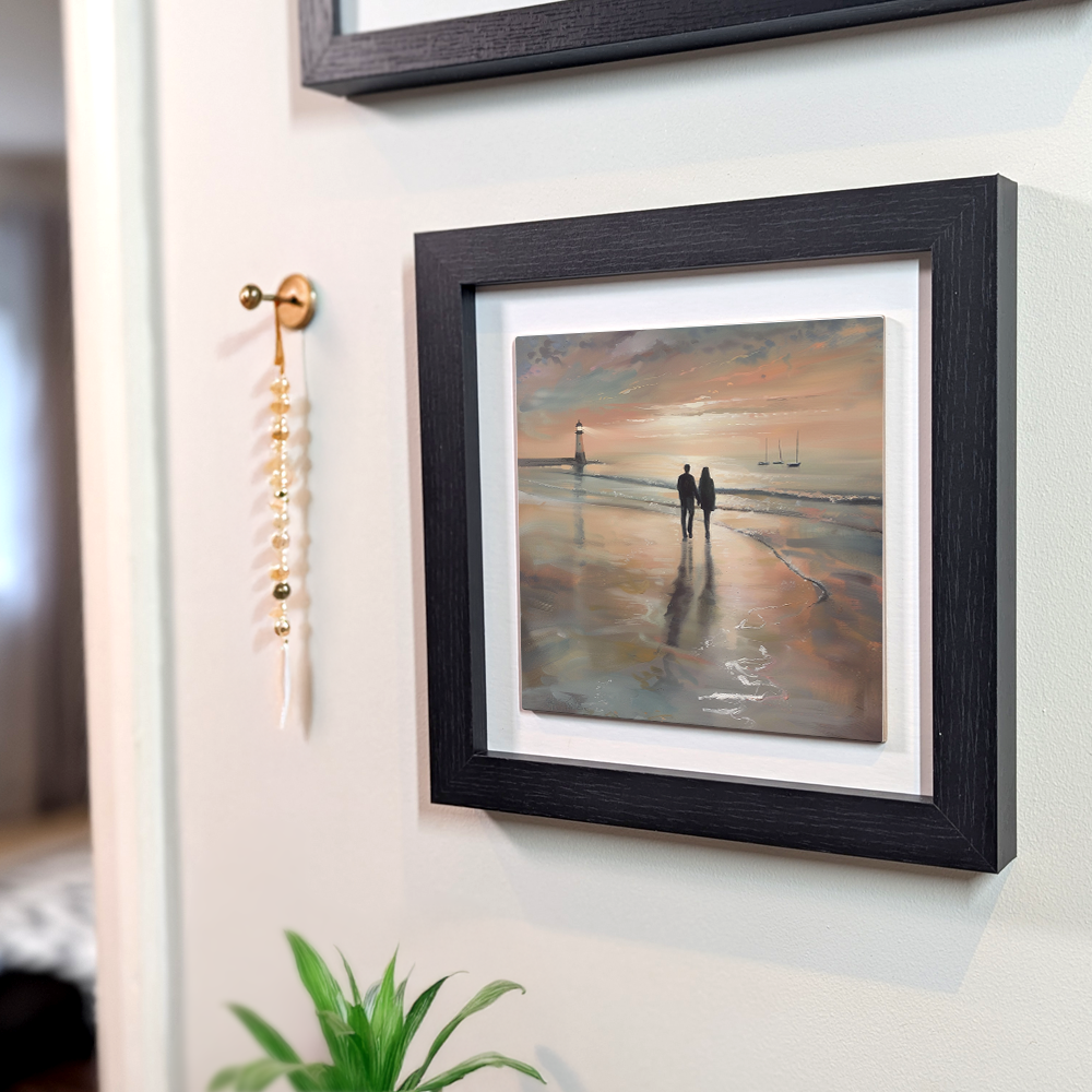 Lighthouse Glow Framed Ceramic Art Tiles