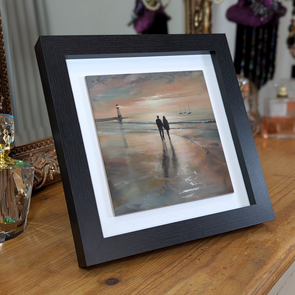 Lighthouse Glow Framed Ceramic Art Tiles