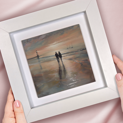 Lighthouse Glow Framed Ceramic Art Tiles