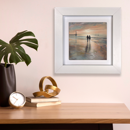 Lighthouse Glow Framed Ceramic Art Tiles