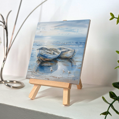 Tide Reflections Ceramic Art Tile with Easel