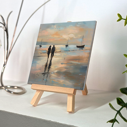 Evening Walk Ceramic Art Tile with Easel