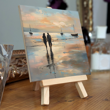 Evening Walk Ceramic Art Tile with Easel
