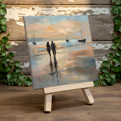 Evening Walk Ceramic Art Tile with Easel