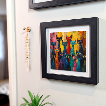 Council Of Whiskers Framed Ceramic Art Tiles