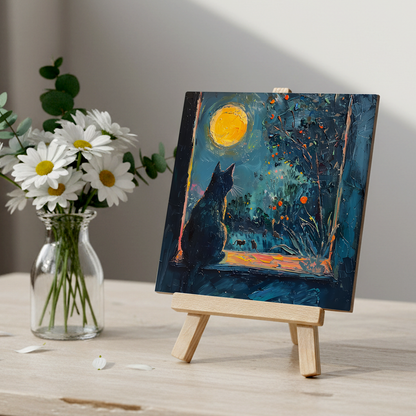 Window To The Wild Ceramic Art Tile with Easel