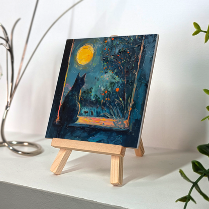 Window To The Wild Ceramic Art Tile with Easel