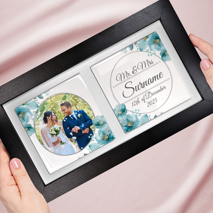 Blue Poppies Floral Wedding Celebrations - Framed Ceramic Tiles Landscape