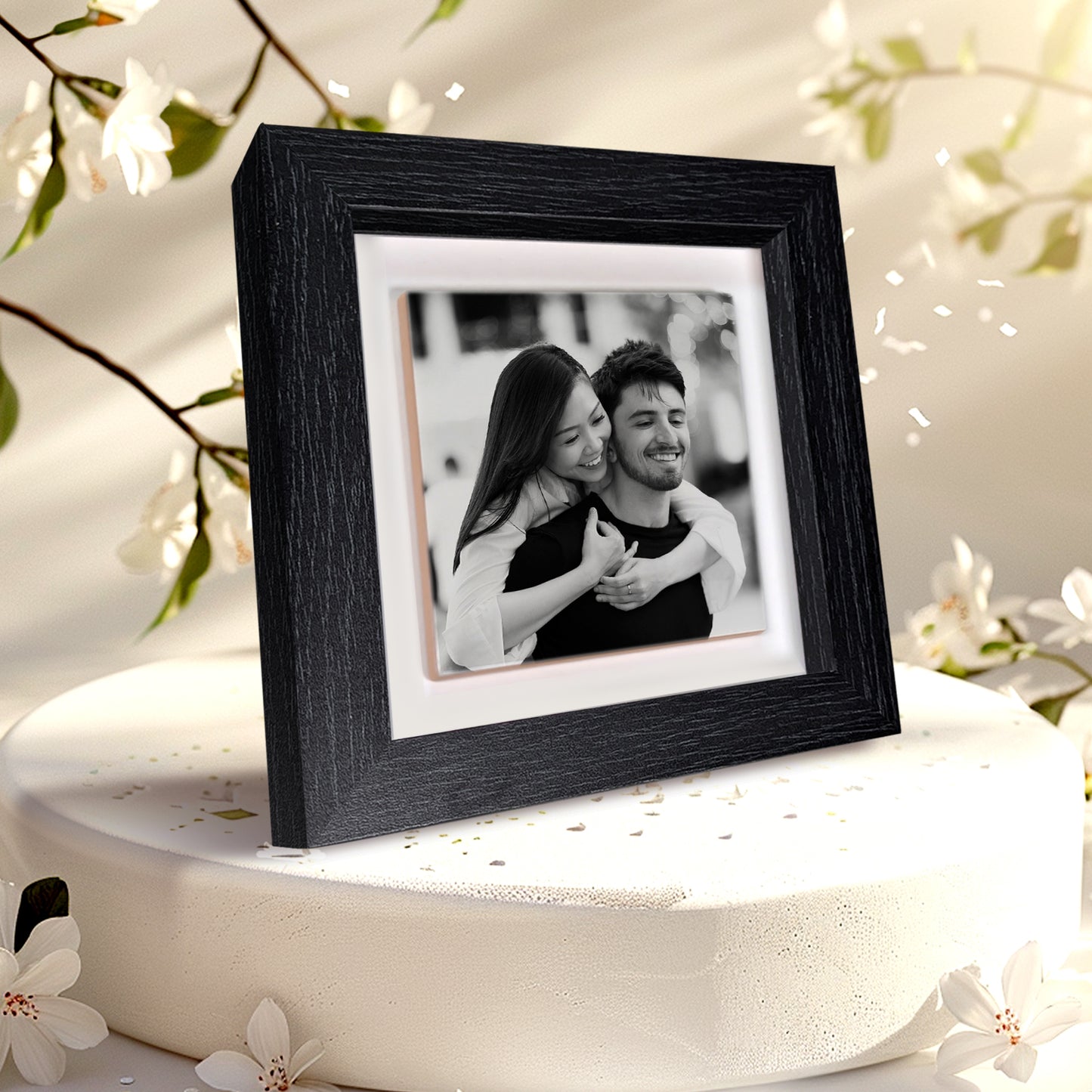 Gift For Husband Gift For Wife Framed Ceramic Tile - Upload Your Own Photo