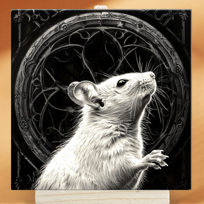 The Mouse Baroque Style Illustrated Art Tile With Easel
