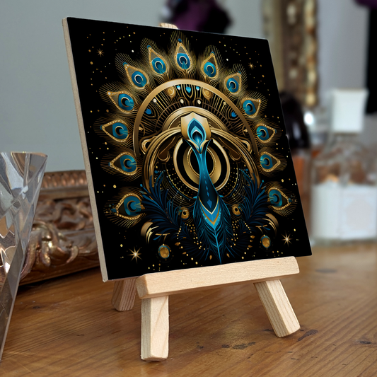 Art Deco Mini Art Panel – Ceramic Art Tile With Easel