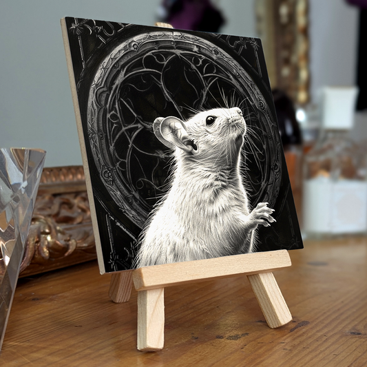 The Mouse Baroque Style Illustrated Art Tile With Easel