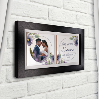 Purple Poppies Floral Wedding Celebrations - Framed Ceramic Tiles Landscape